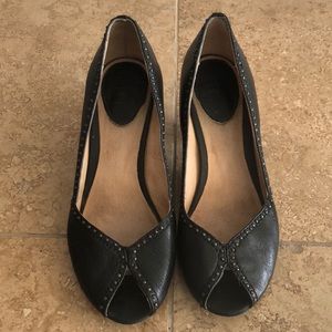 Frye Black Studded Leather Heels